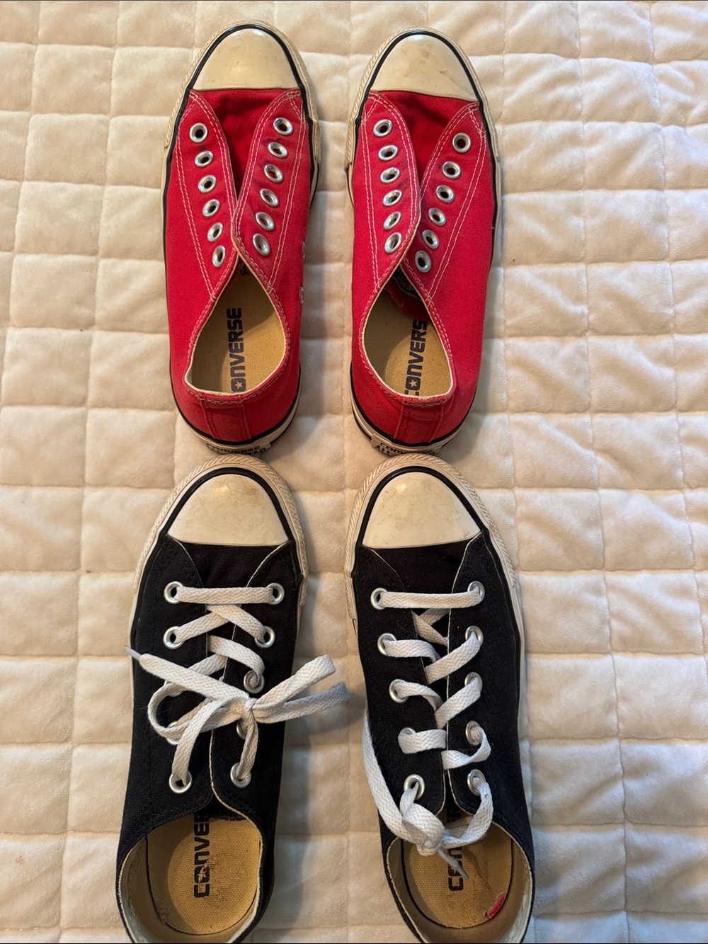 Converse Kids Canvas Sneakers in Red and Black